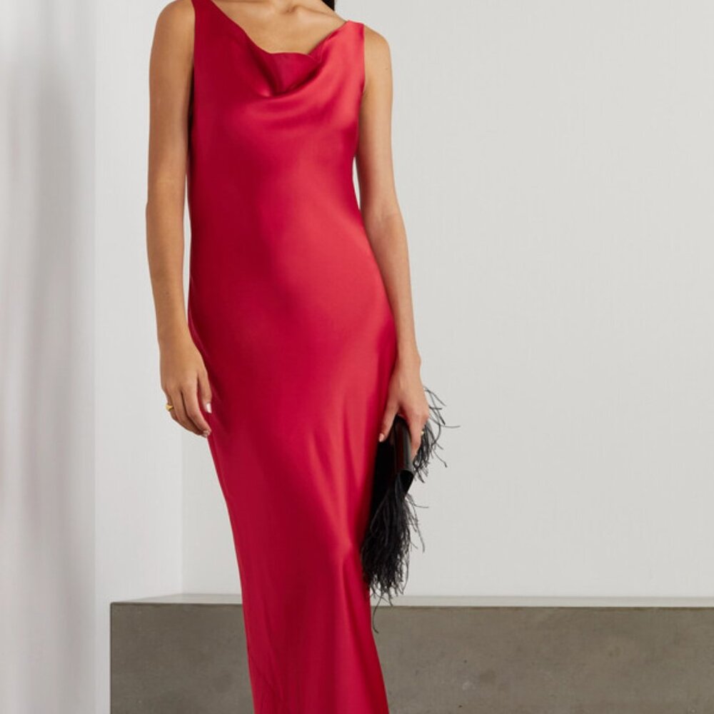 NORMA KAMALI ! MARIA GOWN Color: Tiger Red(XL)